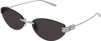 Balenciaga BB0486S Asian Fit 001 Womens Sunglasses Gunmetal Size 61