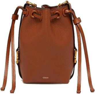 Chlo&eacute; Kalfsleren Bucket Bag - Dames - Schoudertassen - Bruin - ONE Size - Leer - Tassen