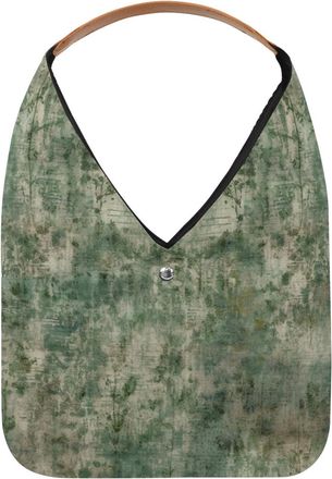 Generic Green Vintage Mottled Texture Reusable Lightweight Grocery Bags - Foldable Into Compact Pouch, Washable & Sturdy, Multipurpose for Shopping and Travel