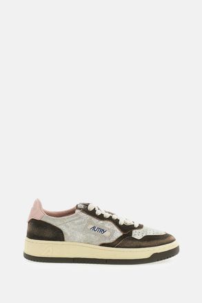 Autry Medalist Low Laminated Suede Sneakers