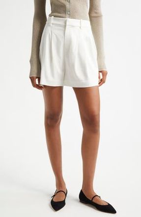 A.L.C. Charles Pleated High Waist Shorts in White at Nordstrom Rack, Size 2