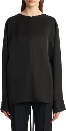 Khaite Long-Sleeved Top With Open Back And Ribbon Ties