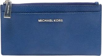 Michael Kors Pre-owned Wallets, female, Blue, Size: ONE SIZE Pre-owned Zip Card Holder