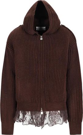 Giuseppe Di Morabito Gebreide Hoodie - Dames - Hoodies - Bruin - XS - Hoodies & sweatvesten