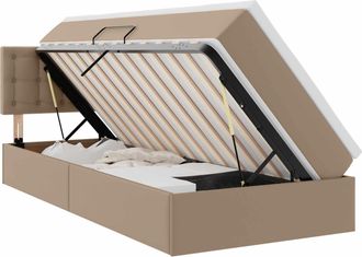 vidaXL Letto Con Contenitore E Materasso Cappuccino 100 X 200 Cm Vidaxl