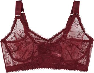 Agent Provocateur Burgundy Liv Floral Bra