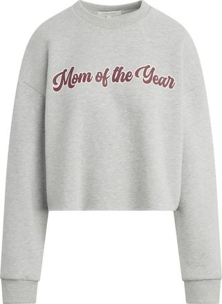 Favorite Daughter Mom of the Year Crop Cotton Blend Sweatshirt in Heather Grey/Burgundy at Nordstrom, Size X-Large