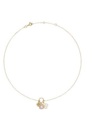 Tory Burch forget me not charm pendent necklace in Tory Gold /Mother Of Pearl at Nordstrom