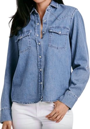 Dear John Denim Western Chambray Denim Shirt In Blue
