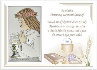 OEM Imagen Souvenir De La Primera Comuni&oacute;n, Regalo De Plata Para Ni&ntilde;a, Colorido 18x13 Tama&ntilde;o: 18x13 Cm Color: Blanco Sku: Vl860/4lbicol