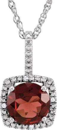 Allurez Lab Grown & Natural Diamond Pendant Necklace in Sterling Silver in Garnet at Nordstrom, Size 18