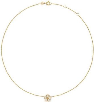Tory Burch Forget Me Not Mother of Pearl Pendant Necklace in Tory Gold /Mother Of Pearl at Nordstrom