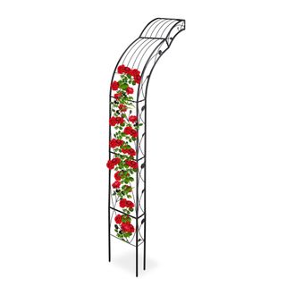 Relaxdays Relaxdays - Arco Jard&iacute;n Semicircular, Montaje De Pared, Decorado, Semiarco Enredaderas, Hierro, 256 X 39 X 72 Cm, Negro