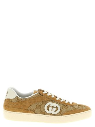Gucci Beige Lace Up Sneakers