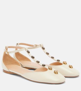 Chlo&eacute; Chlo&eacute; Celeste embellished leather flats