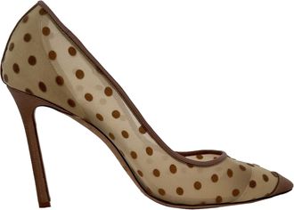 Jimmy Choo London Jimmy Choo pumps met stippen in beige mesh