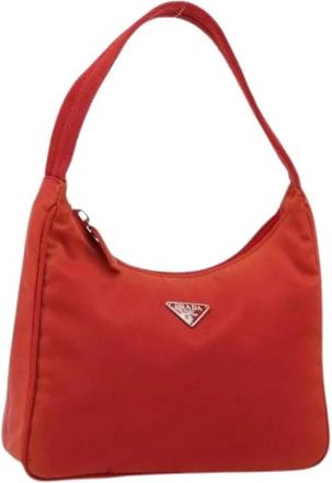 Prada Pre-owned Vintage Pouch - Dames - Vintage Schoudertas - Rood - ONE Size - Nylon - Vintage
