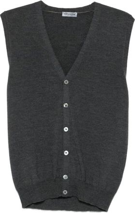 Gran Sasso Truien & Vesten, Heren, Grijs, M, Wol, 58182 14296 V-hals Mouwloos Vest
