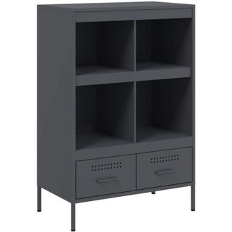 vidaXL Aparador Acero Gris Antracita 68x39x101,5 Cm Vidaxl