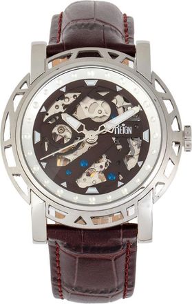 Reign Stavros Automatic Skeleton Leather-Band Watch