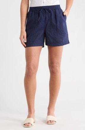 Tommy Bahama Two Palms Tie Waist Linen Shorts in Coastline at Nordstrom, Size X-Large