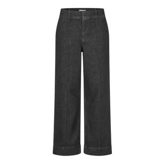 Masai Vaqueros Cropped de Pierna Ancha - Jeans - Mujer - Negro - 2XL