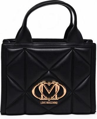 Love Moschino Black Polyurethane Quilted Handbag