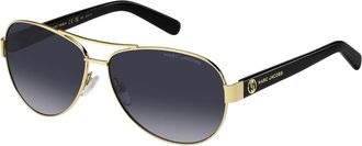 Marc Jacobs Womens Grey Gradient Lensed Gold Detail Black Sunglasses Metal - One Size