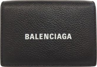 Balenciaga Black Leather Wallet (Tri-Fold) (Pre-Owned)