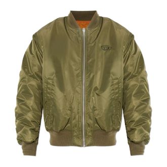 Diesel W-Type-D1 Jacket - Heren - Bomber jackets - Groen - M - Leer - Jassen