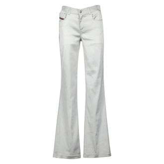 Diesel Jeans, Dames, Grijs, S, Satijn, Slim Fit Satijnen Jeans