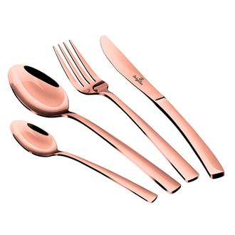 Berlinger Haus Rose Gold Cuberter&iacute;a Completa 24 Piezas Acero Inoxidable, Juego De Cubiertos 6 Personas, Pulido Brillante Oro Rosado - Berlinger Haus