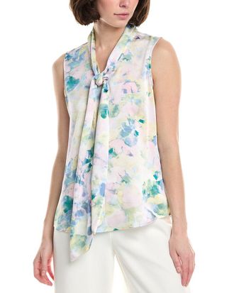 Tahari by ASL Tahari Asl Petite Hammer Satin Blouse