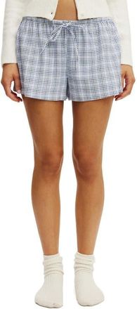 Cotton On Womens Cloud Soft Flannel Short in Isla Micro Check Daydream at Nordstrom, Size X-Small