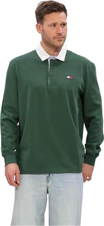 Tommy Jeans Tops, Heren, Groen, M, Katoen, TJM RLX ESS Badge Rugby