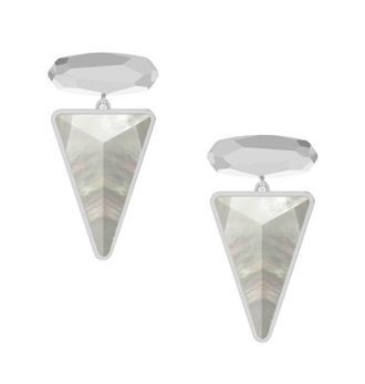 Kendra Scott Womens Vivian Drop Rhodium Earrings In Gray Illusion