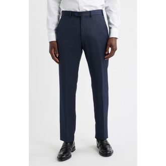 Emporio Armani Flat Front Navy Wool Dress Pants at Nordstrom Rack, Size 36 Us/ 52 Eu