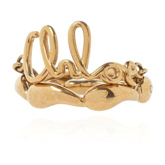 Chloé Rings, female, Yellow, Size: 52 MM Ring with a Chain