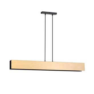 Wonderlamp L&aacute;mpara colgante con estructura de metal rectangular negro y madera