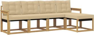 vidaXL Conjunto De Sof&aacute;s De Exterior 5 Uds. Y Beige Vidaxl