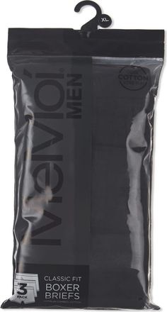 MeMoi Assorted 3-Pack Cool Stretch Cotton Boxer Briefs in Black at Nordstrom, Size Xx-Large