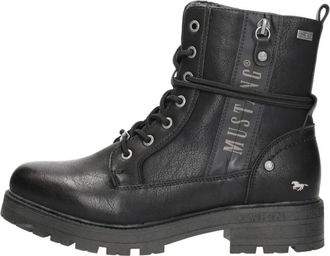 Mustang Lace-up Boots - Dames - Veterlaarzen - Zwart - 42 EU - Leer - Schoenen