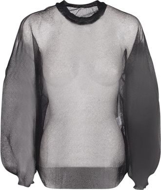 Issey Miyake Long Sleeve Top - Dames - Blouses - Zwart - M - Overhemden