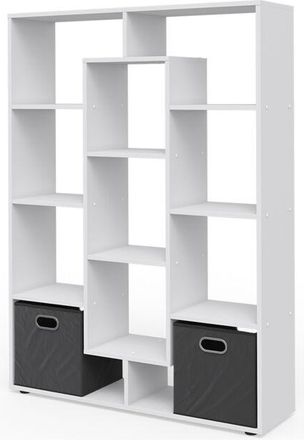 Vicco Scaffale, Bianco, 103.9 x 143 cm con 2 scatole pieghevoli