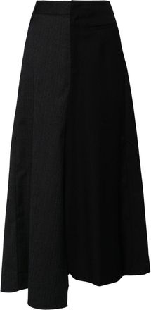 JNBY spliced skirt - women - Wool/Polyester - L - Black
