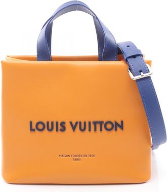 Louis Vuitton Orange Leather Handbag Tote Bag (Pre-Owned)