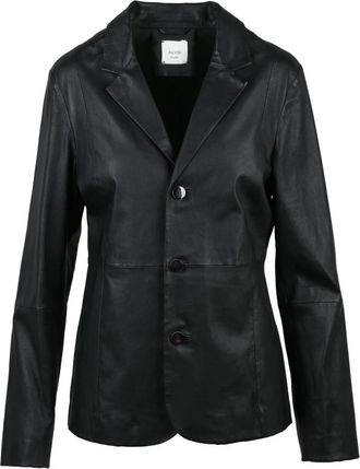 Alysi Blazer in pelle - Dames - Leren en Su&egrave;de Jassen - Zwart - S - Leer - Jassen