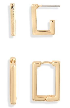 Leith 2-Pack Rectangle Earrings in Gold at Nordstrom Rack