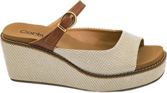 Corkys Footwear Womens Treat Yourself Wedge Sandals In Bourbon Combo