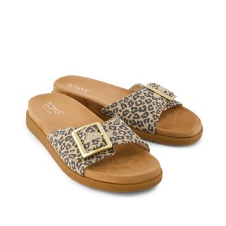 Toms Toms Marin Slide Womens Leopard Sandals - Beige Textile - Size UK 3
